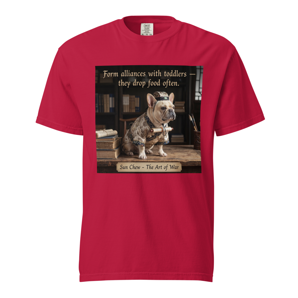 Lesnort - "Sun Chew - Toddler Alliances" Funny Frenchie Scholar Tee