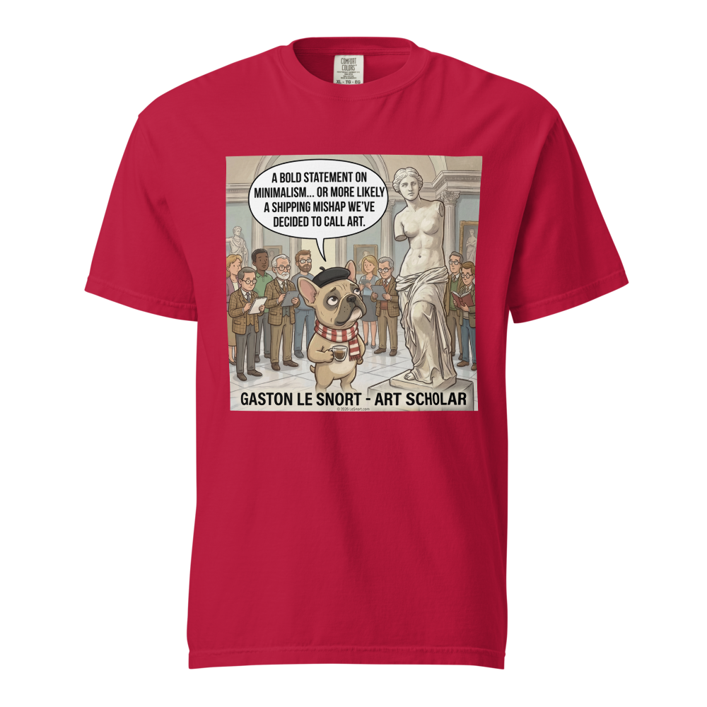 Lesnort - Gaston Le Snort – Art Scholar - Snobby French Bulldog Museum T-Shirt