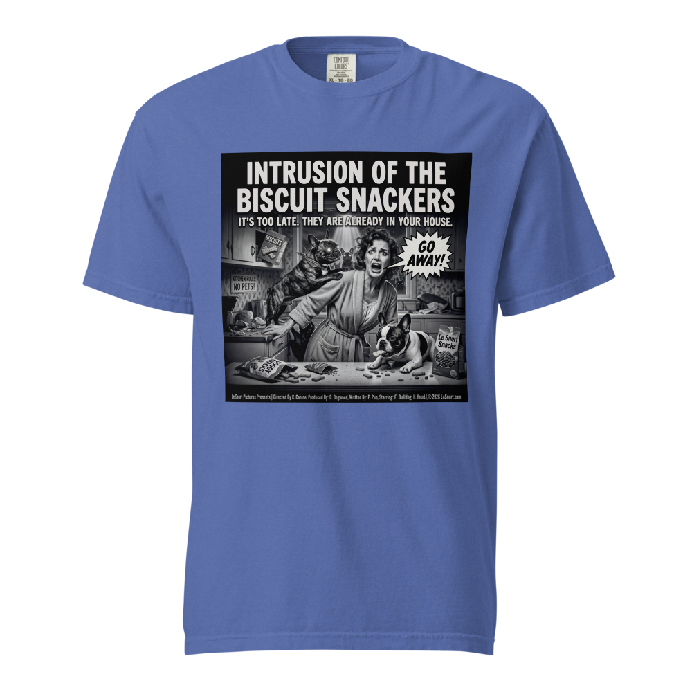 "Intrusion of the Biscuit Snackers" Retro B-Movie Parody Tshirt