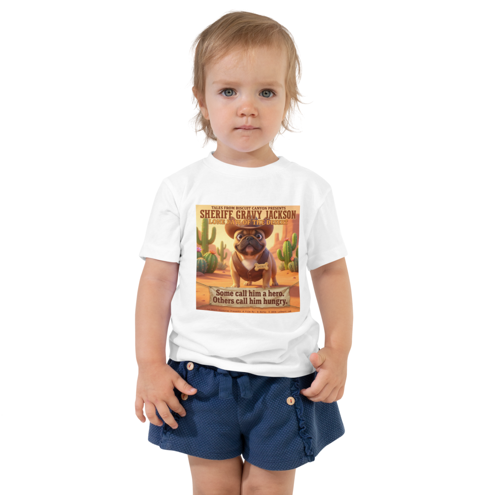 Lesnort - "Sheriff Gravy Jackson" Western Dog Toddler Tshirt