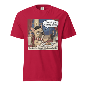 Lesnort - Gaston Le Snort - "Simply Gauche" Snobby Frenchie Culinary Critic Tee