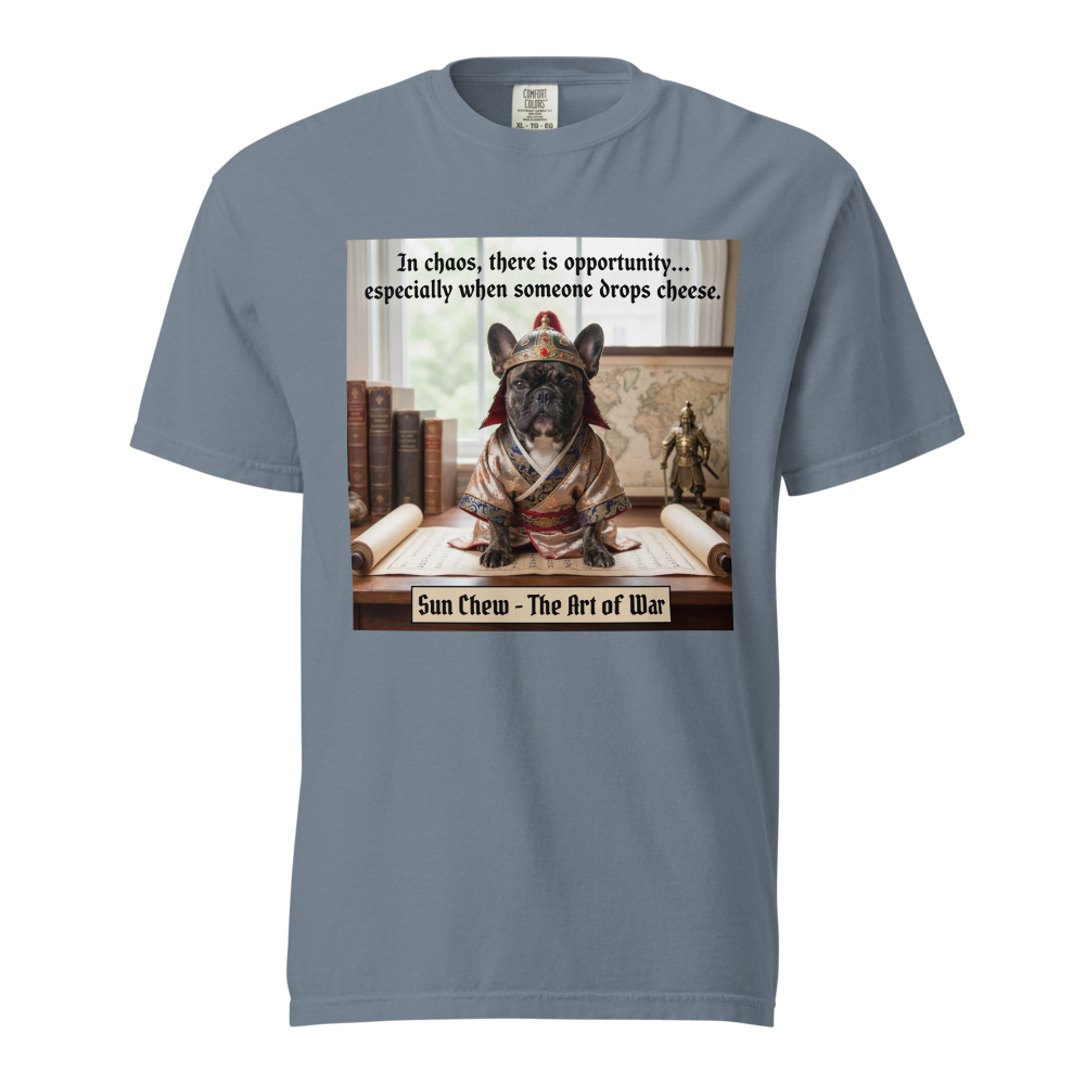 Lesnort - The Art of War "Dropped Cheese" French Bulldog Graphic Tee