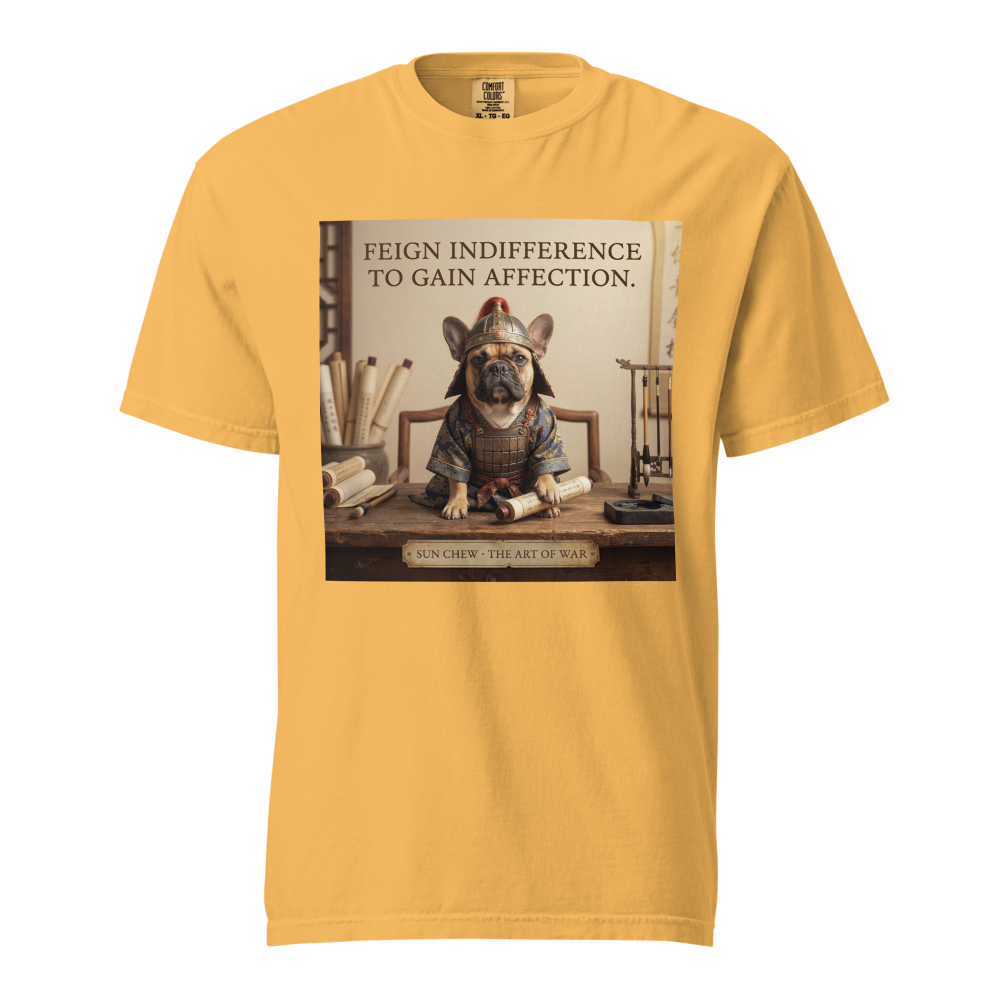 Lesnort - "Sun Chew - Feign Indifference" Funny Frenchie Warrior Tee