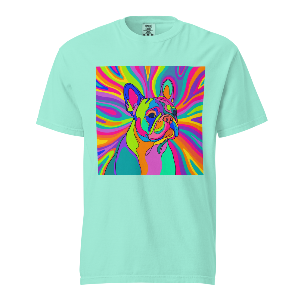 Lesnort - "Psychedelic Frenchie" Neon Pop Art Graphic Tee