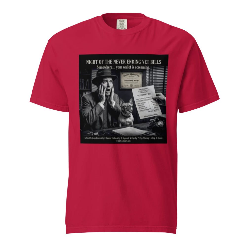 "Night of the Never Ending Vet Bills" Funny Dog Graphic Tshirt