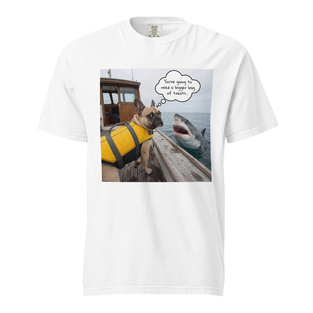 Lesnort - "Bigger Bag of Treats" Shark Parody Frenchie Tee