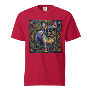 Lesnort - Majestic Stained Glass French Bulldog Graphic Tee - Background 1