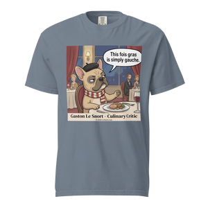 Lesnort - Gaston Le Snort - "Simply Gauche" Snobby Frenchie Culinary Critic Tee