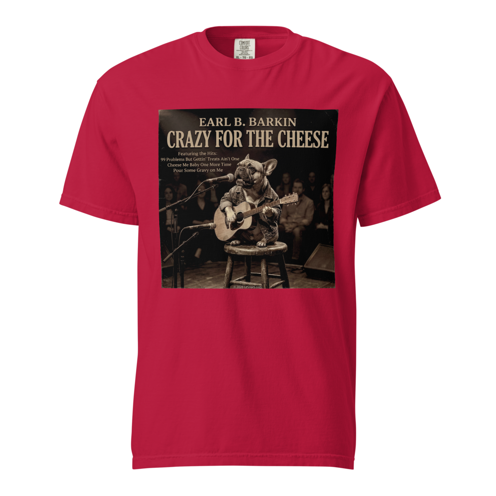 Lesnort - "Cheese Me Baby One More Time" Funny Acoustic Dog Graphic Tee