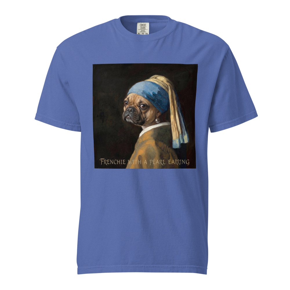 Lesnort - "Frenchie With A Pearl Earring" Classic Art Parody Graphic Tee