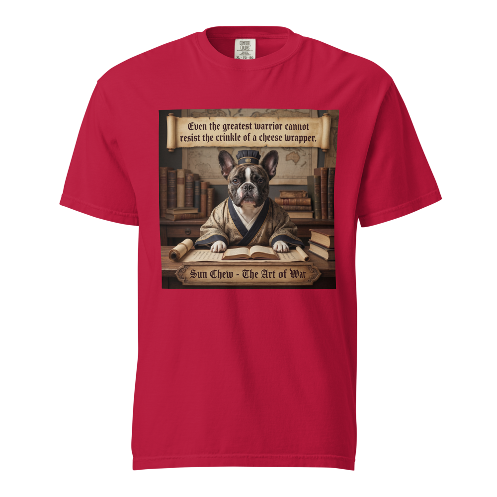 Lesnort - "Sun Chew - The Cheese Wrapper" Funny Frenchie Parody Tee