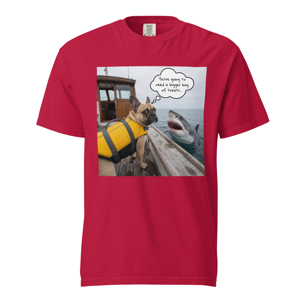Lesnort - "Bigger Bag of Treats" Shark Parody Frenchie Tee