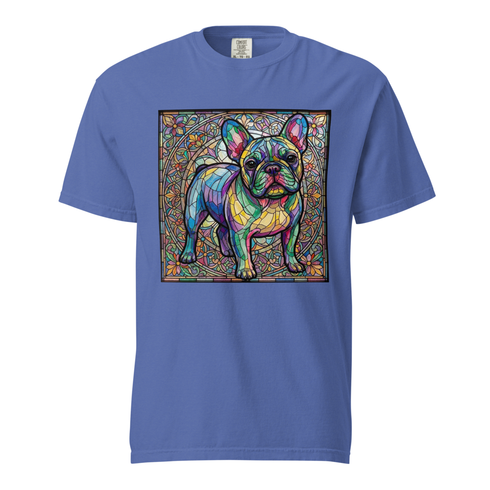 Lesnort - Majestic Stained Glass French Bulldog Graphic Tee - Background 3