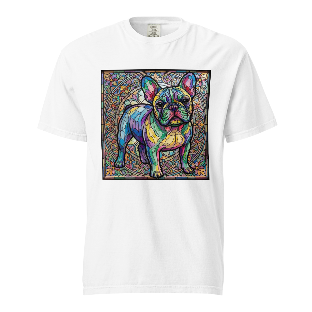 Lesnort - Majestic Stained Glass French Bulldog Graphic Tee - Background 3