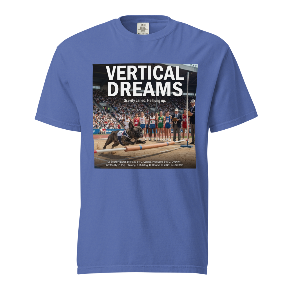 Lesnort - "Vertical Dreams" Funny Frenchie Athlete Tee
