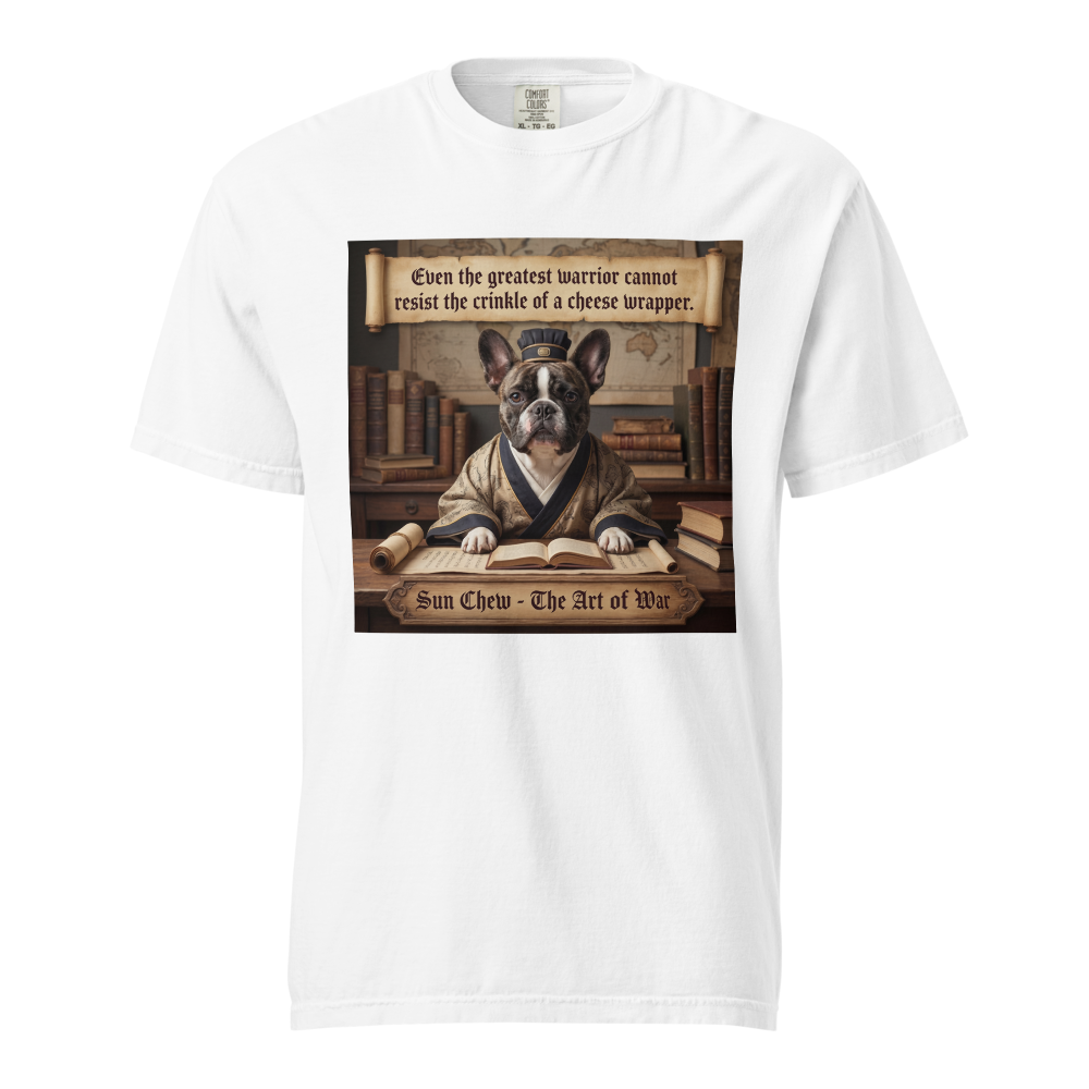 Lesnort - "Sun Chew - The Cheese Wrapper" Funny Frenchie Parody Tee