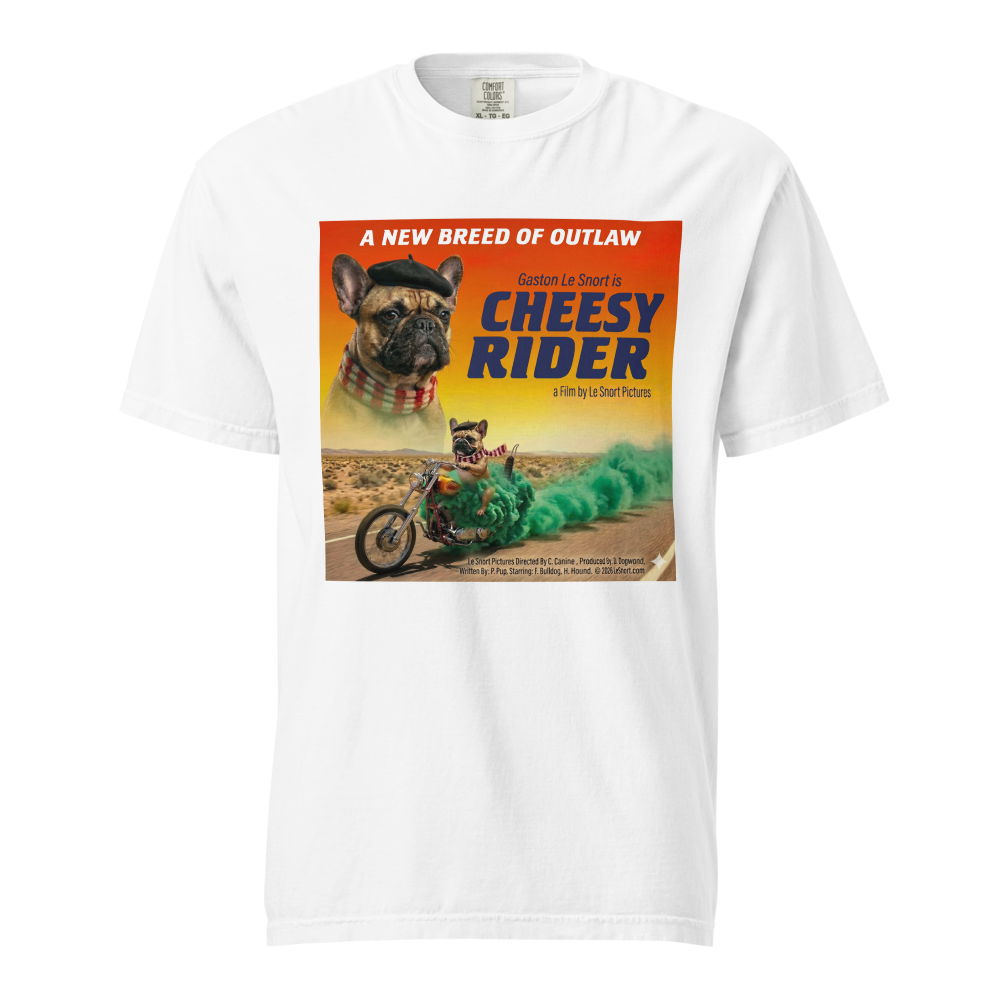 Lesnort - "Cheesy Rider" Biker Dog Graphic T-Shirt