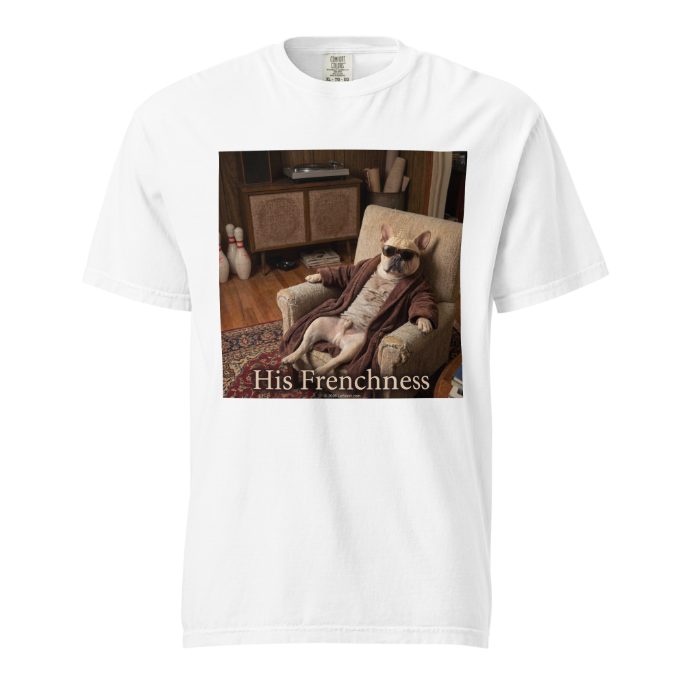 Lesnort - "His Frenchness" Lazy Dog Retro T-Shirt