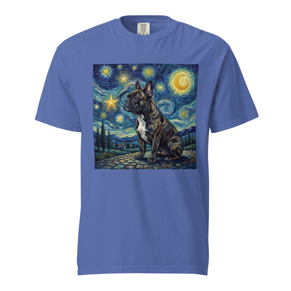 Lesnort - "Starry Night Frenchie" Fine Art Graphic T-Shirt