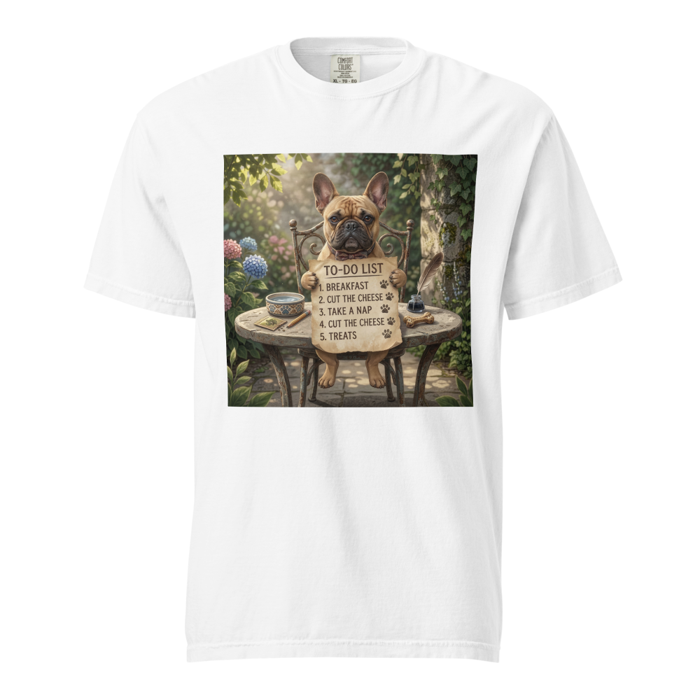 Lesnort - "Daily Schedule" Funny French Bulldog T-Shirt