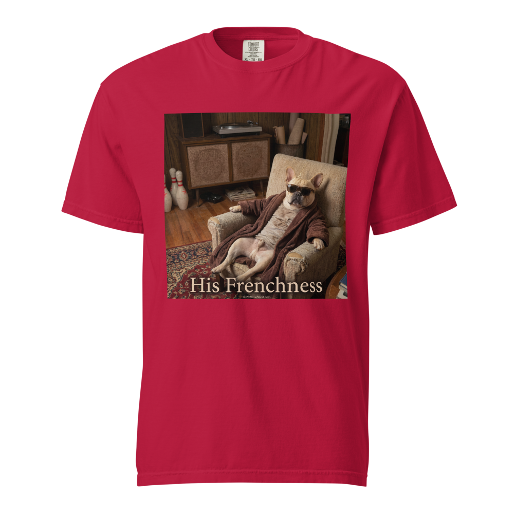 Lesnort - "His Frenchness" Lazy Dog Retro T-Shirt