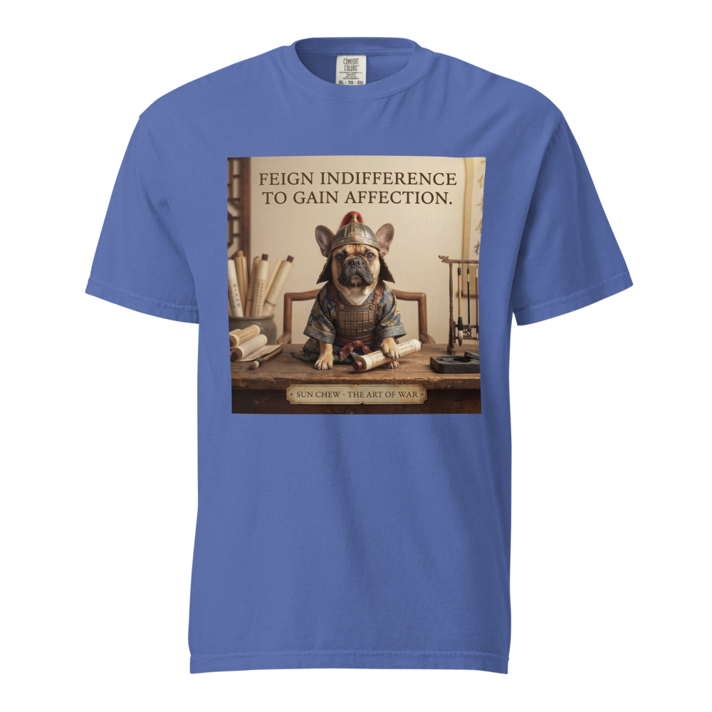 Lesnort - "Sun Chew - Feign Indifference" Funny Frenchie Warrior Tee