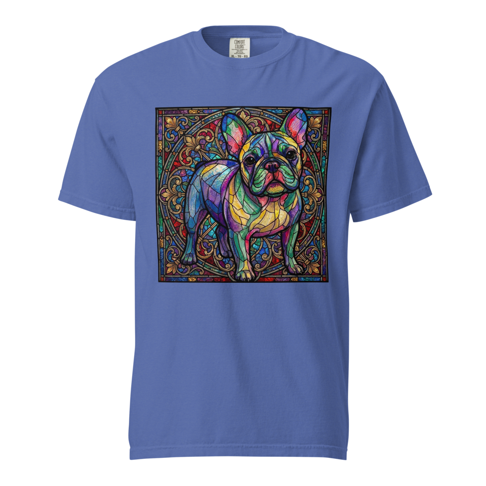 Lesnort - Majestic Stained Glass French Bulldog Graphic Tee - Background 4