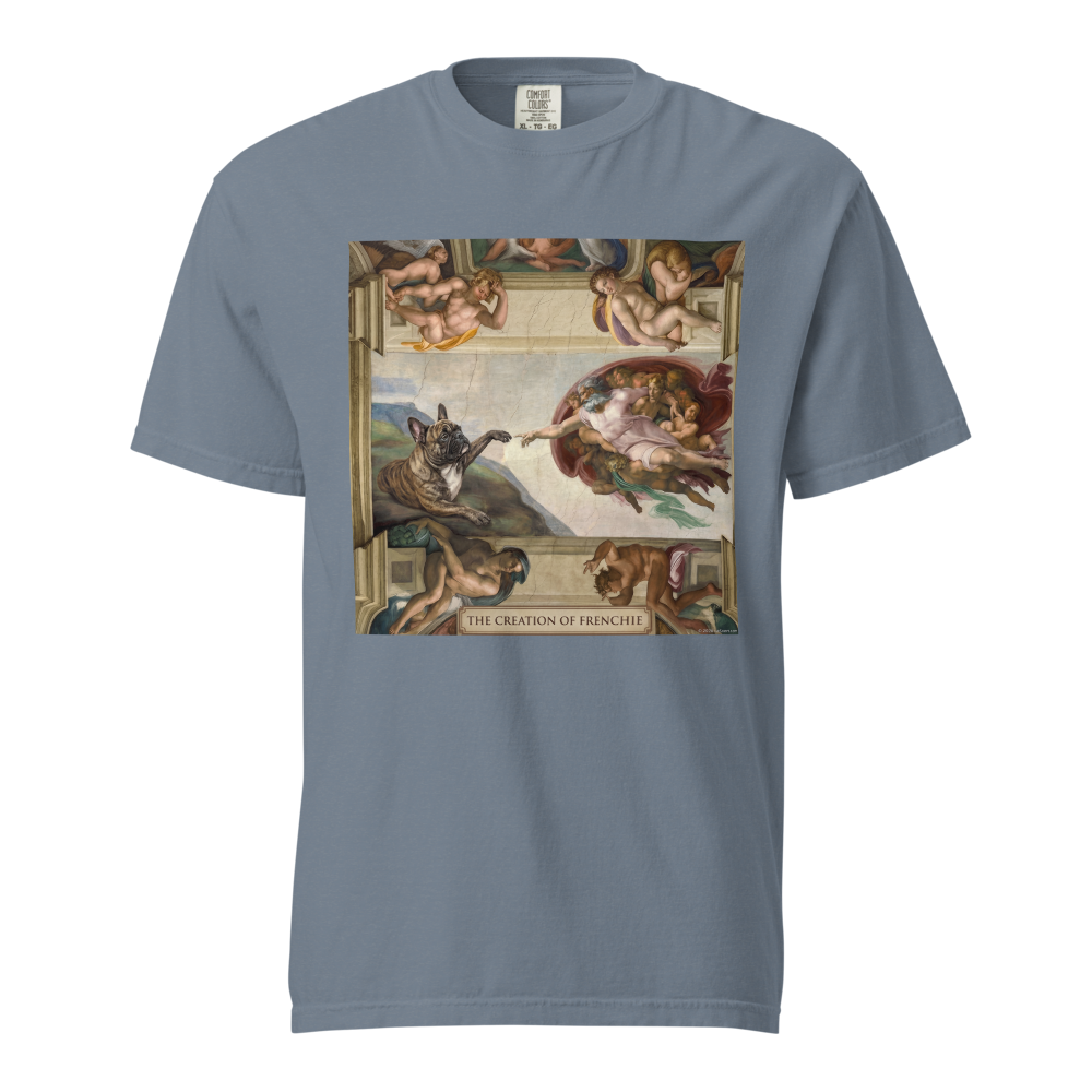 Lesnort - "The Creation of Frenchie" Sistine Chapel Graphic T-Shirt