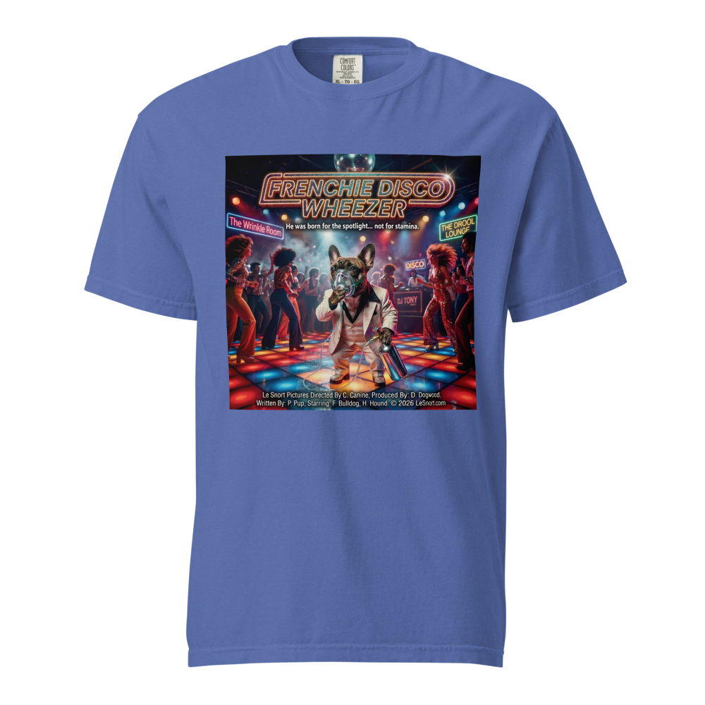 Lesnort - "Frenchie Disco Wheezer" Funny 70s Movie Parody Tshirt