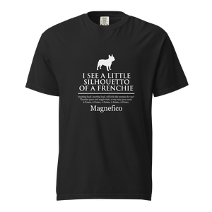 Lesnort - "Silhouetto of a Frenchie" Funny Dog Song Tshirt