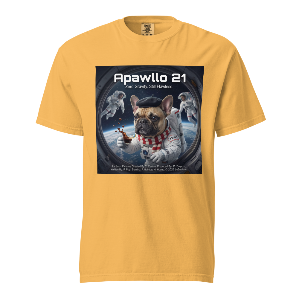 Lesnort - "Apawllo 21" Astronaut Parody Frenchie Tee