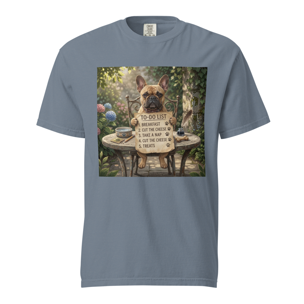 Lesnort - "Daily Schedule" Funny French Bulldog T-Shirt
