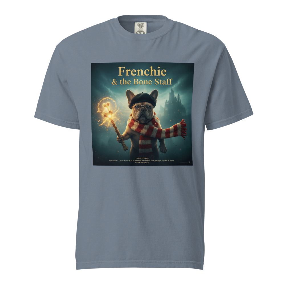 Lesnort - "Frenchie & the Bone Staff" Wizard Dog Graphic Tee