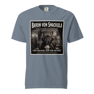 "Baron Von Snackula" Funny Vampire Frenchie Parody Tshirt
