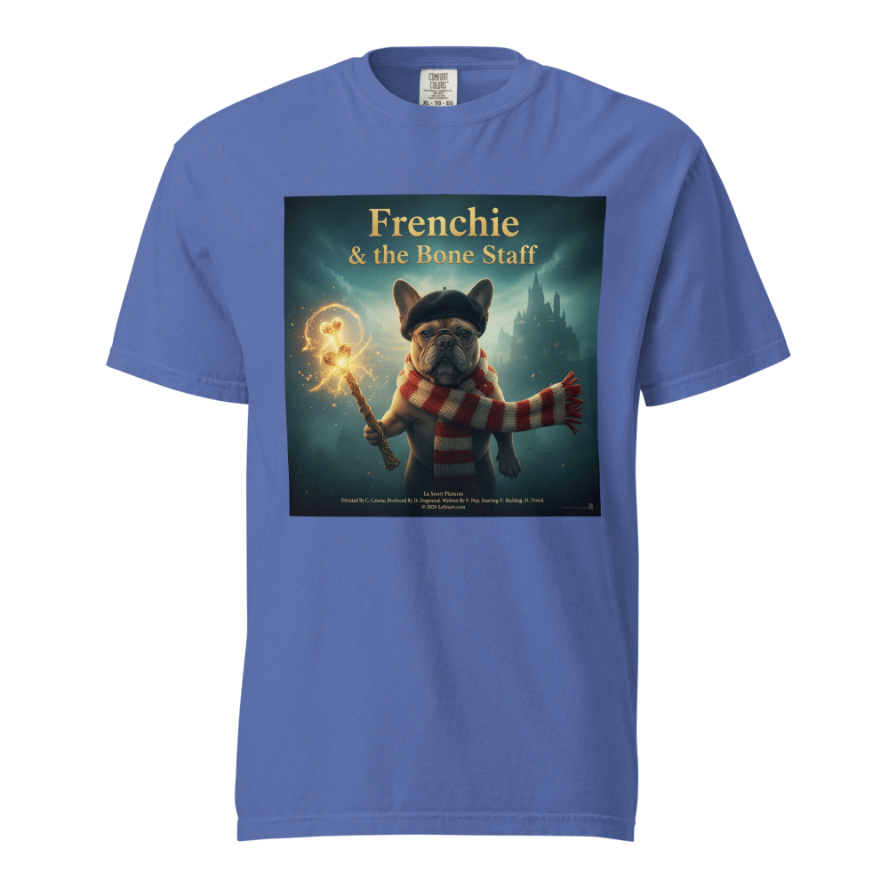 Lesnort - "Frenchie & the Bone Staff" Wizard Dog Graphic Tee