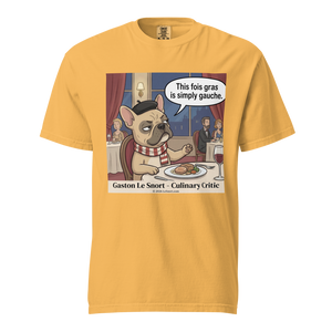 Lesnort - Gaston Le Snort - "Simply Gauche" Snobby Frenchie Culinary Critic Tee
