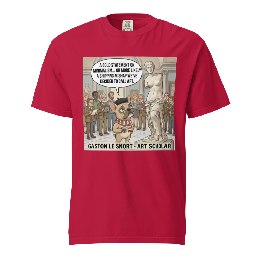 Lesnort - Gaston Le Snort – Art Scholar - Snobby French Bulldog Museum T-Shirt