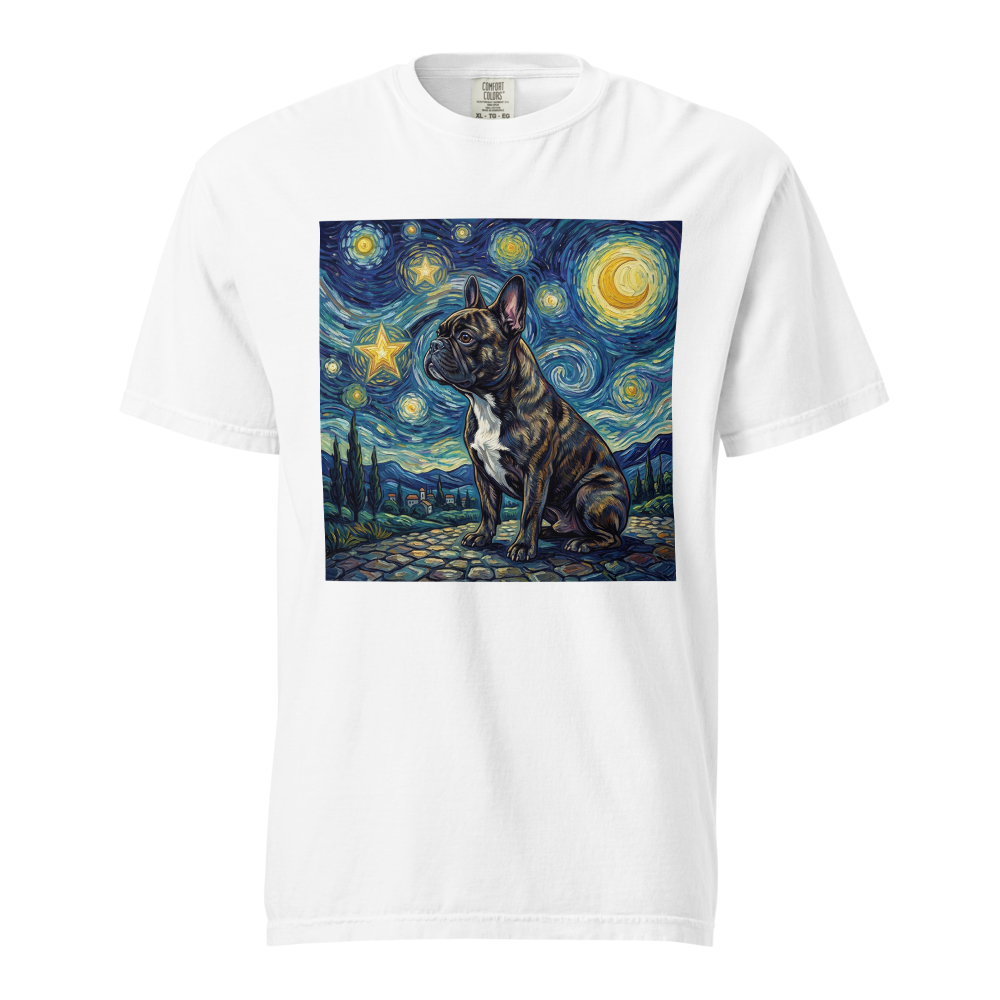 Lesnort - "Starry Night Frenchie" Fine Art Graphic T-Shirt