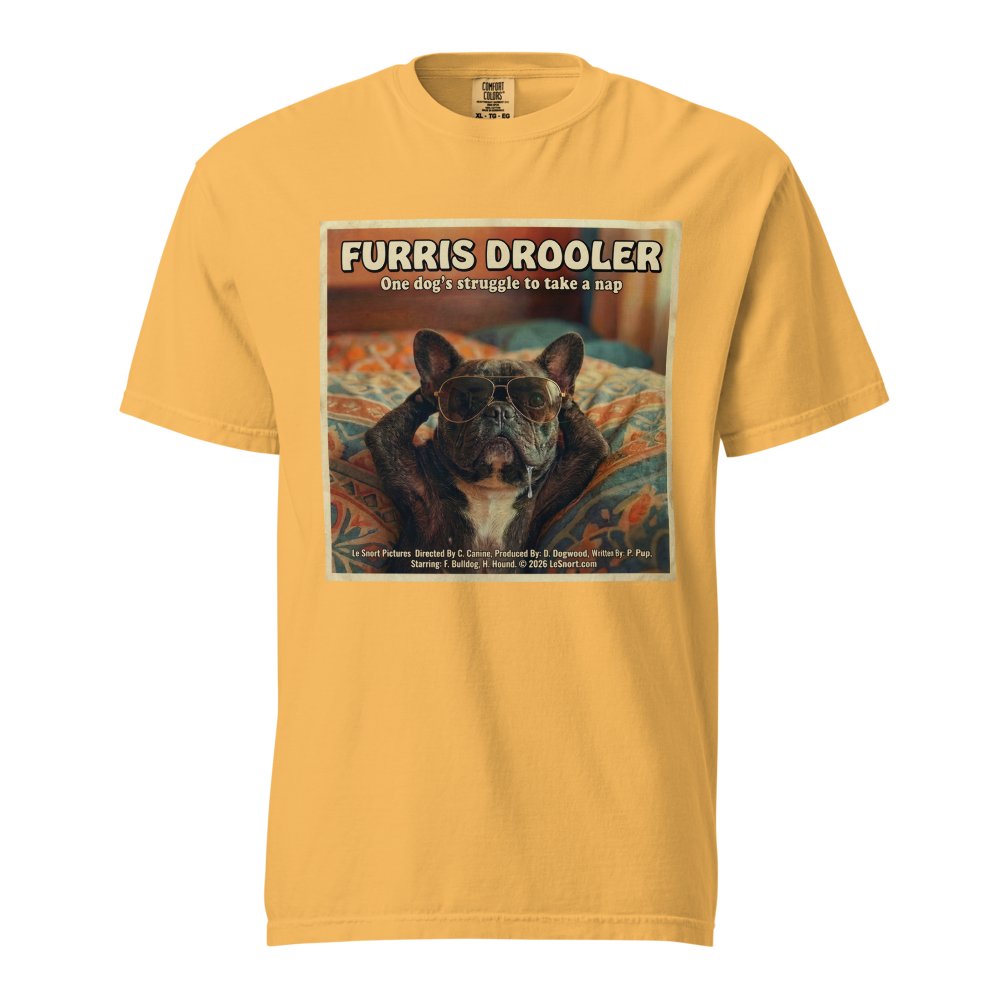 Lesnort - "Furris Drooler" 80s Movie Parody Frenchie Tee