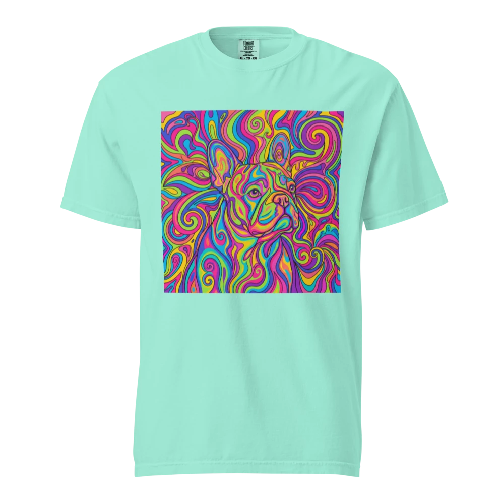 Lesnort - "Trippy Frenchie" Psychedelic Swirl Graphic Tee