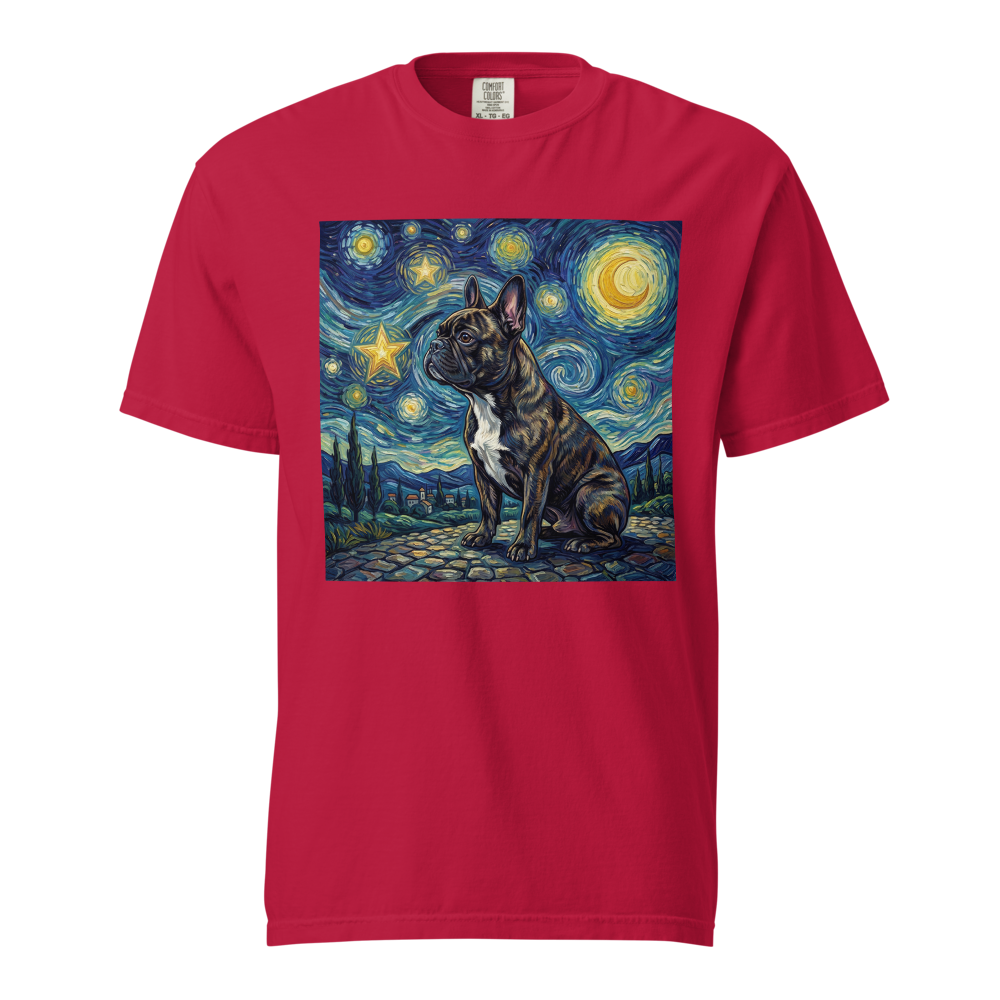 Lesnort - "Starry Night Frenchie" Fine Art Graphic T-Shirt