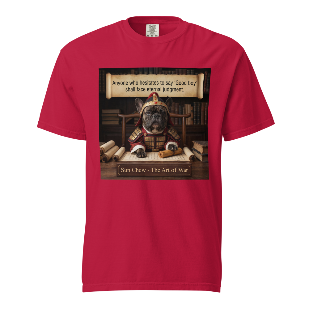 Lesnort - "Sun Chew - Eternal Judgement" Funny Frenchie T-Shirt