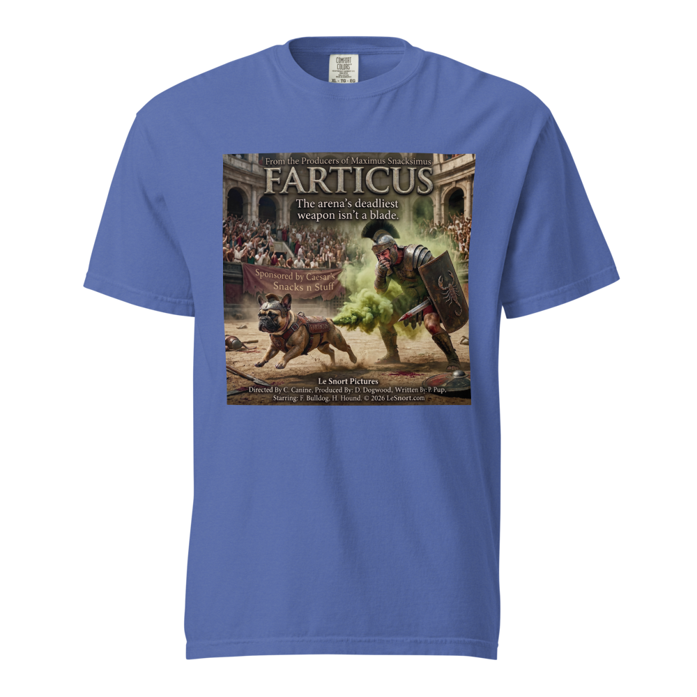 Lesnort - "Farticus" Funny Gladiator Frenchie Parody Tshirt