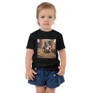 Lesnort - "Sir Belly of Barkshire" Funny Bulldog Knight Toddler Tee