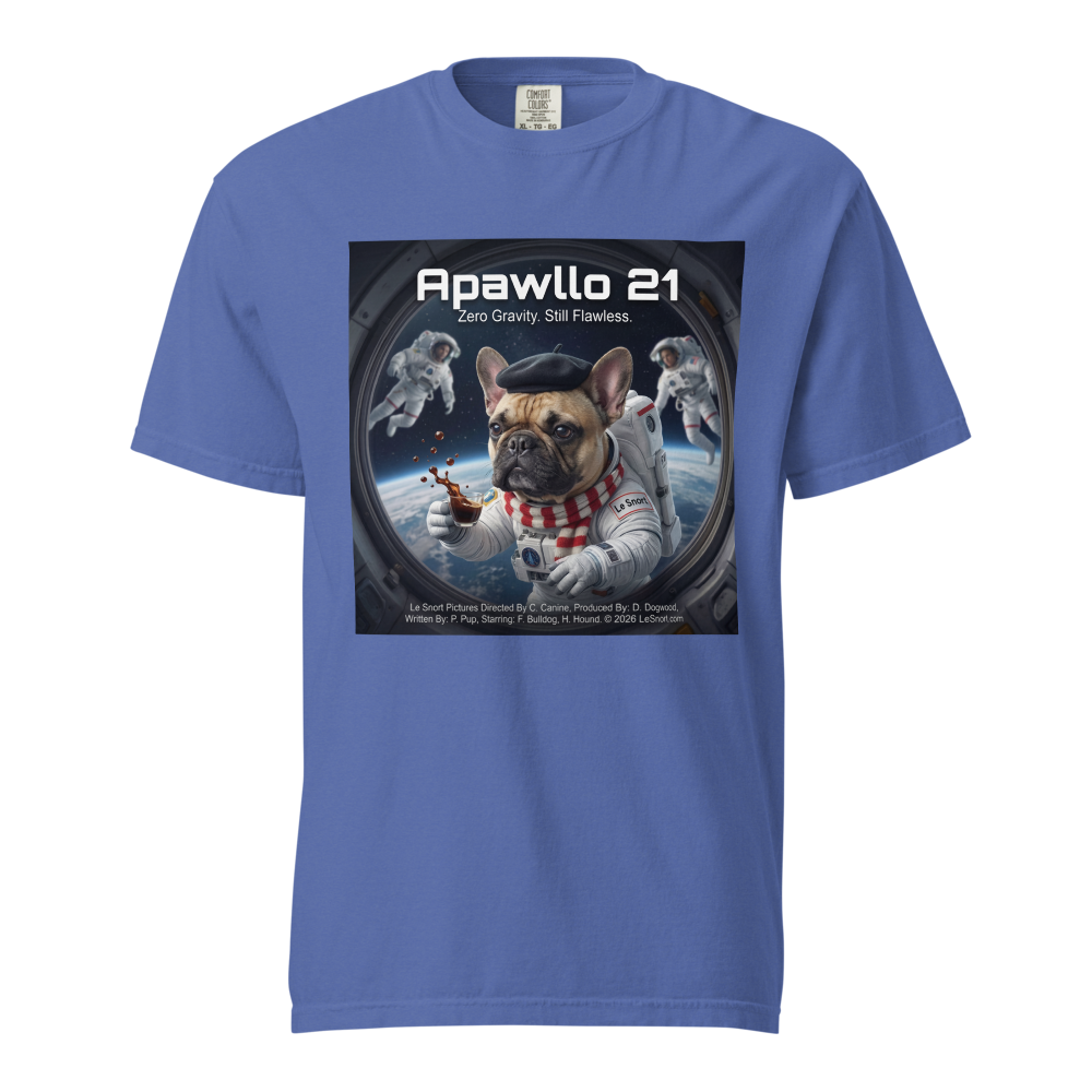Lesnort - "Apawllo 21" Astronaut Parody Frenchie Tee