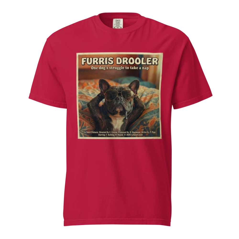 Lesnort - "Furris Drooler" 80s Movie Parody Frenchie Tee