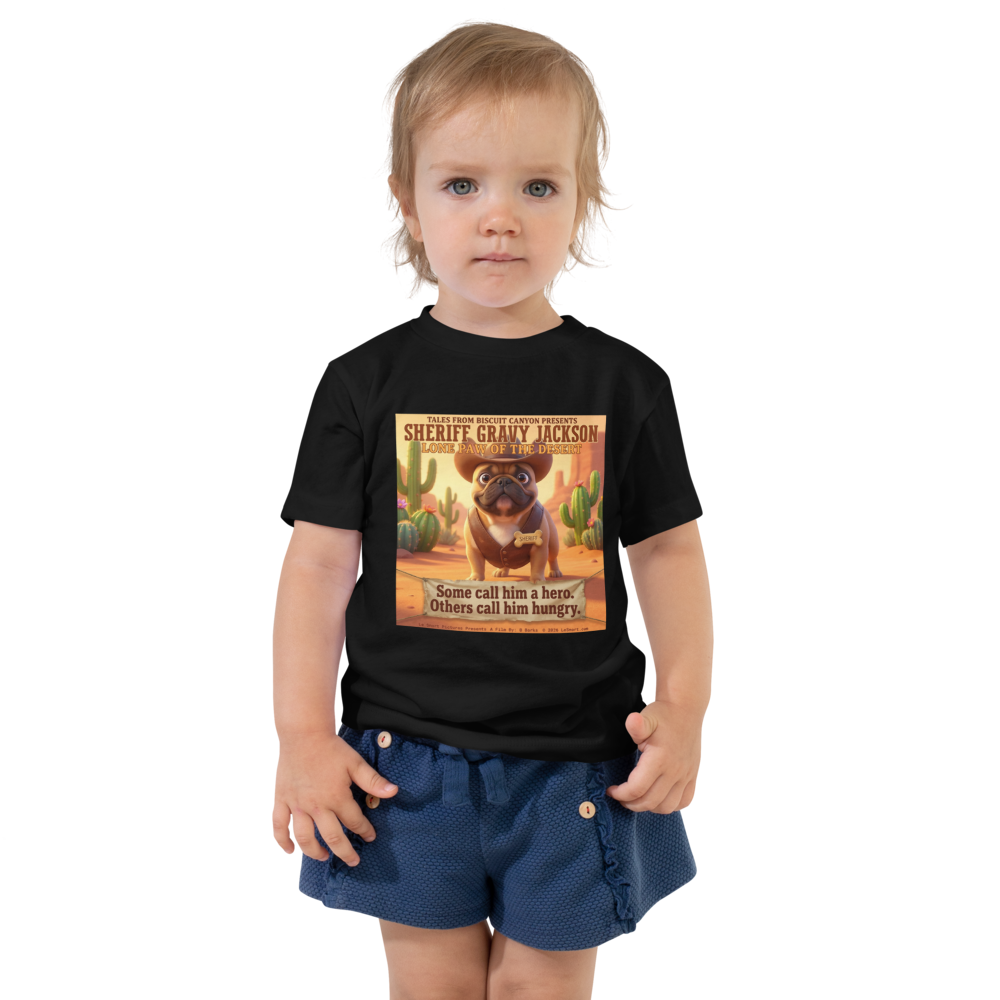 Lesnort - "Sheriff Gravy Jackson" Western Dog Toddler Tshirt