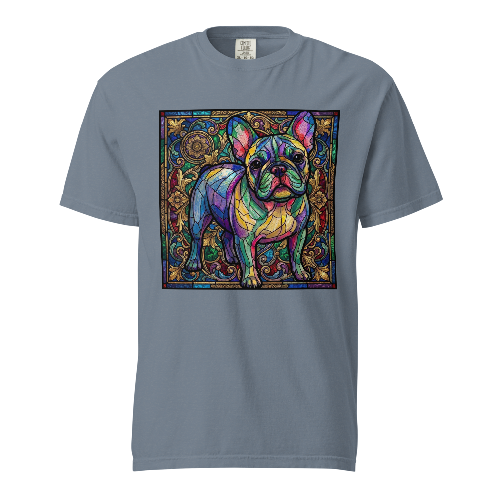Lesnort - Majestic Stained Glass French Bulldog Graphic Tee - Background 1