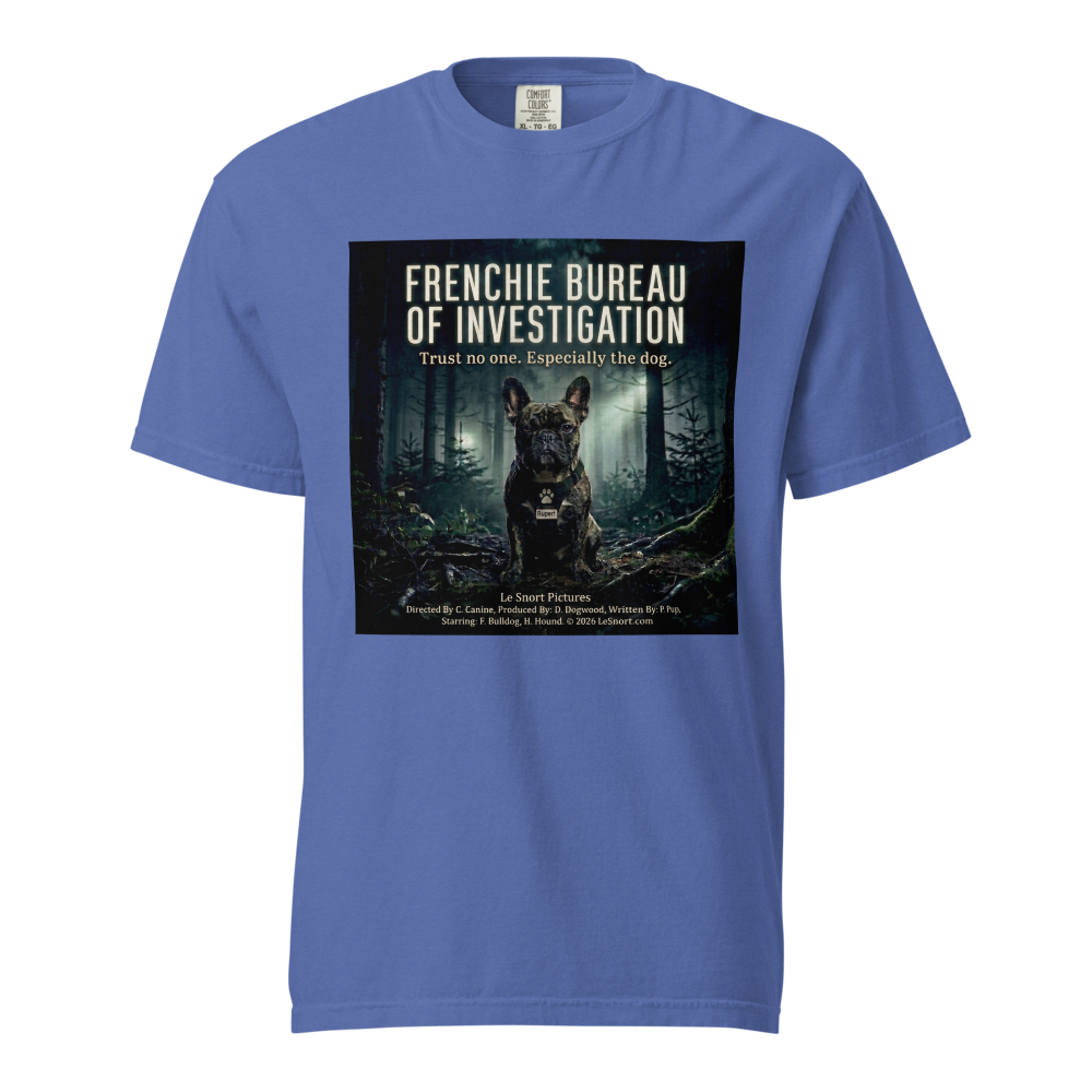 Lesnort - "Frenchie Bureau of Investigation" Sci-Fi Parody Tshirt  Description: