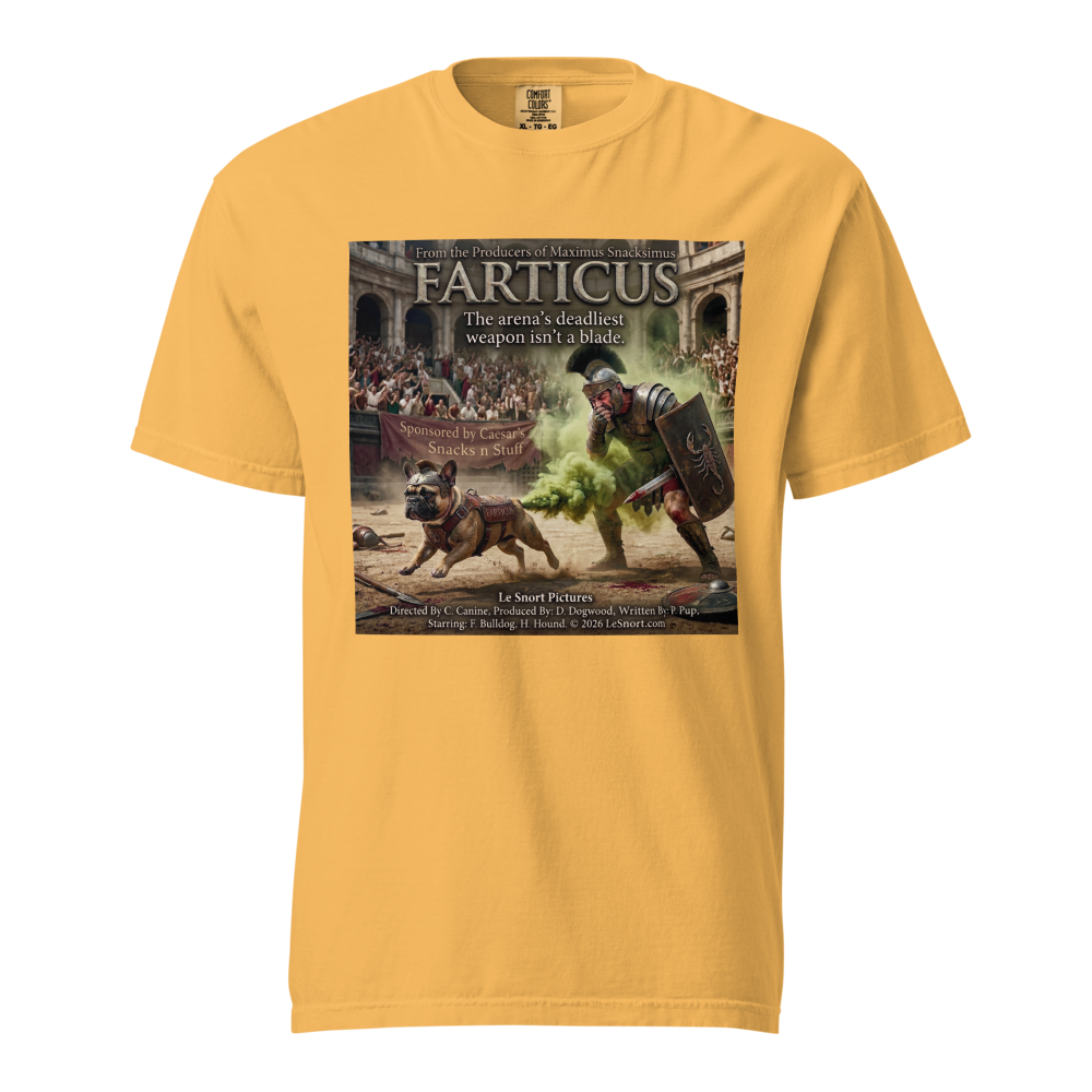 Lesnort - "Farticus" Funny Gladiator Frenchie Parody Tshirt